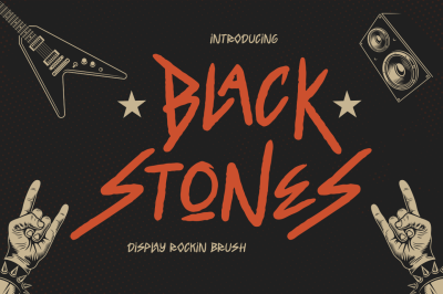 Black Stones - Display Brush Font