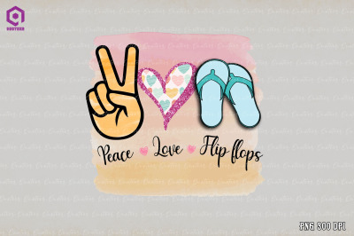 Peace Love Flip Flops Summer Sublimation