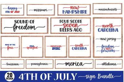 4th Of July Sign Bundle