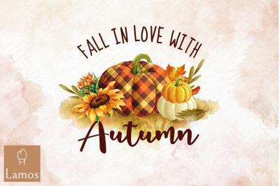 Fall In Love With Autumn Pumpkin Design