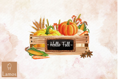 Hello Fall Autumn Vibes Sublimation PNG