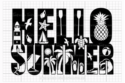 Hello Summer SVG | Summer Svg Files | Beach Svg | Summer Vibes Svg Png