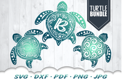 Sea Turtle SVG Bundle | Ocean Waves Beach SVG Files