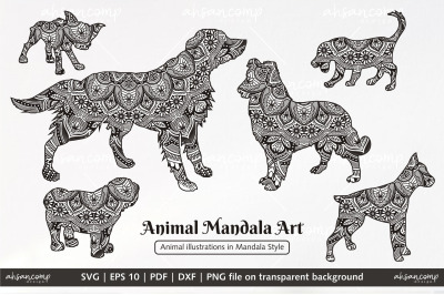 Animal Mandala Art. Dog Style #1