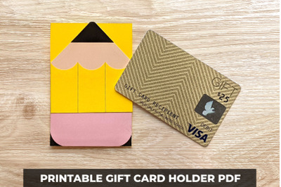 Printable Pencil Gift Card Holder | PDF