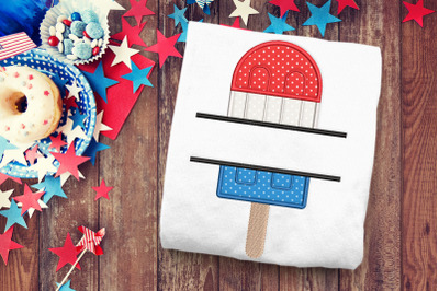 Patriotic Popsicle Split | Applique Embroidery