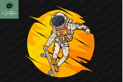 Astronaut Skateboard Skating Space PNG