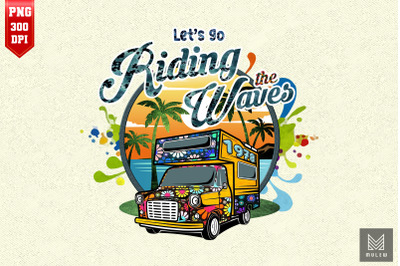 Riding The Waves Retro Hippie Van