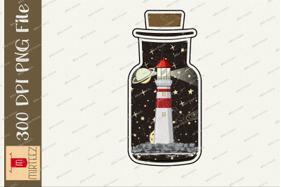 Lighthouse In Jar Creative Design