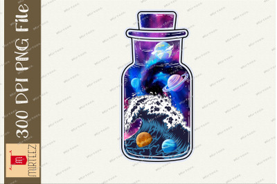 Galaxy In Jar Creative Design Png