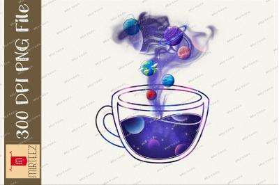 Galaxy In Teacup Creative Design Png