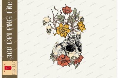 Skull Plant Skeleton Creative Design Png