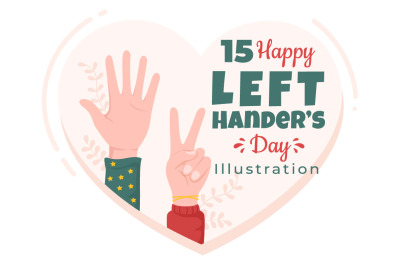 15 Left Handers Day Celebration Illustration