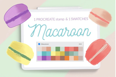 Macaroon Procreate stamp, soft macaroon color palette