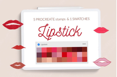 Lipstick procreate, procreate lips, procreate stamps, makeup procreate