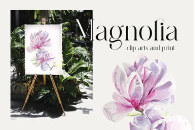 Watercolor Magnolia Set