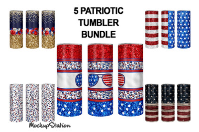 Patriotic Tumbler Wrap Bundle | American Flag Tumbler Design