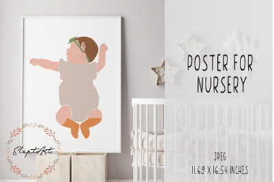 Abstract newborn baby poster for nusrery, Baby poster printable