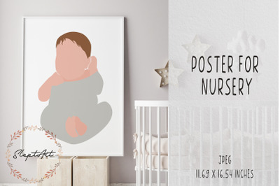 Abstract newborn baby poster for nusrery, Baby poster printable