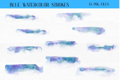 Blue Watercolor Paint Strokes
