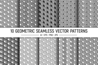 Seamless geometric vector patterns, Rhombuses Digital Paper
