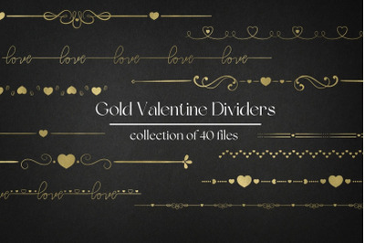 Gold Wedding Dividers, Valentine Dividers