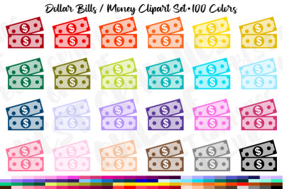 Dollar bills money clipart set, Currency bill clip art png