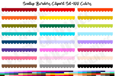 100 Scallop borders clipart set Scalloped borders image png