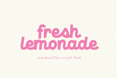 Fresh Lemonade - Handwritten Script Font