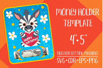 Zebra Birthday Card | Money Holder Template