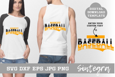 Baseball SVG Shirt Template Design 001