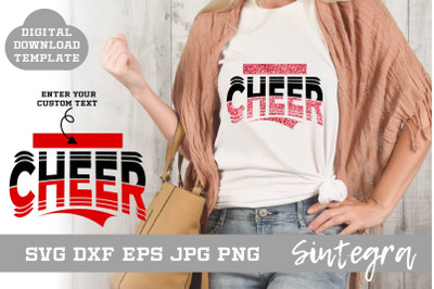 Cheer SVG Shirt Template Design 001