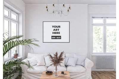 Interior scene artwork background frame mockup