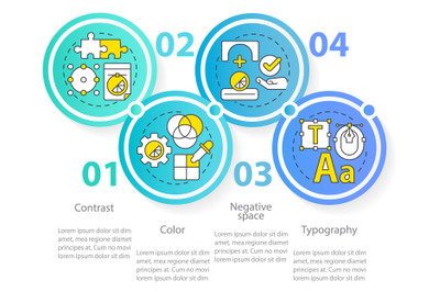 Principles of graphic design circle infographic template