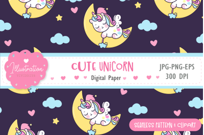 Unicorn Seamless pattern digital paper
