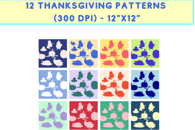 12 Thanksgiving Patterns - JPG (300 DPI)