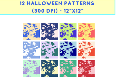 12 Halloween Patterns - JPG (300 DPI)