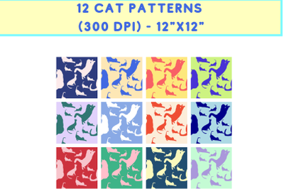 12 Cat Patterns - JPG (300 DPI)