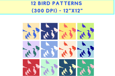 12 Bird Patterns - JPG (300 DPI)
