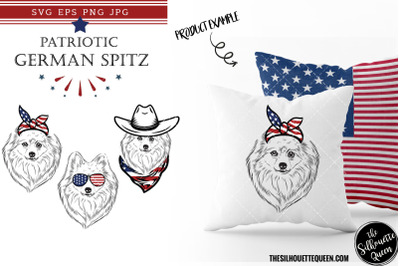 German Spitz Dog Patriotic Cut files and Sublimation