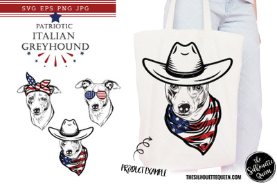 Italian Greyhound Dog Patriotic Cut files and Sublimation