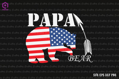 Mens Papa Bear 4th of July