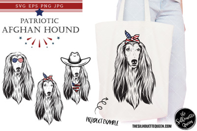 Afghan Hound Dog Patriotic Cut files and Sublimation