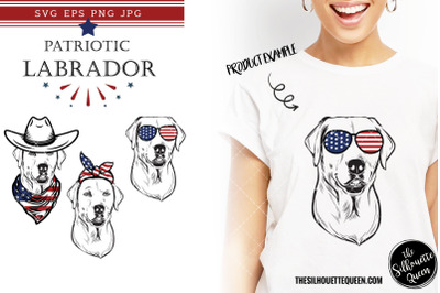 Labrador Dog Patriotic Cut files and Sublimation