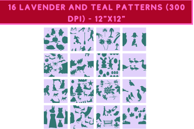 16 Lavender and Teal Patterns - JPG (300 DPI)