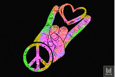 Peace Love Rock And Roll Hippie