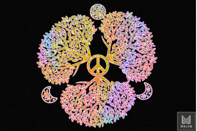 Phases of the Moon Tree of Life Hippie