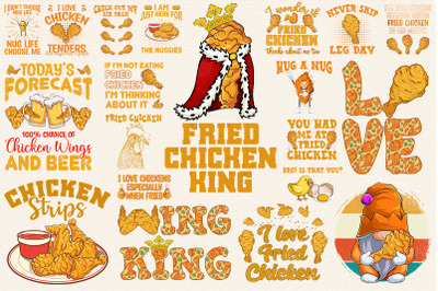 Best Fried Chicken T-shirt Design Bundle