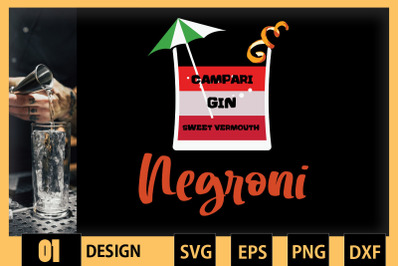 Negroni Cocktail Poster Bartender