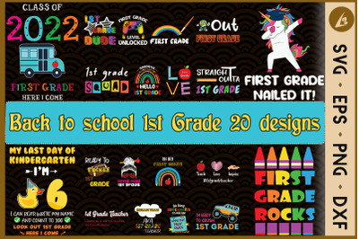 Back To School 1st Grade Bundle SVG